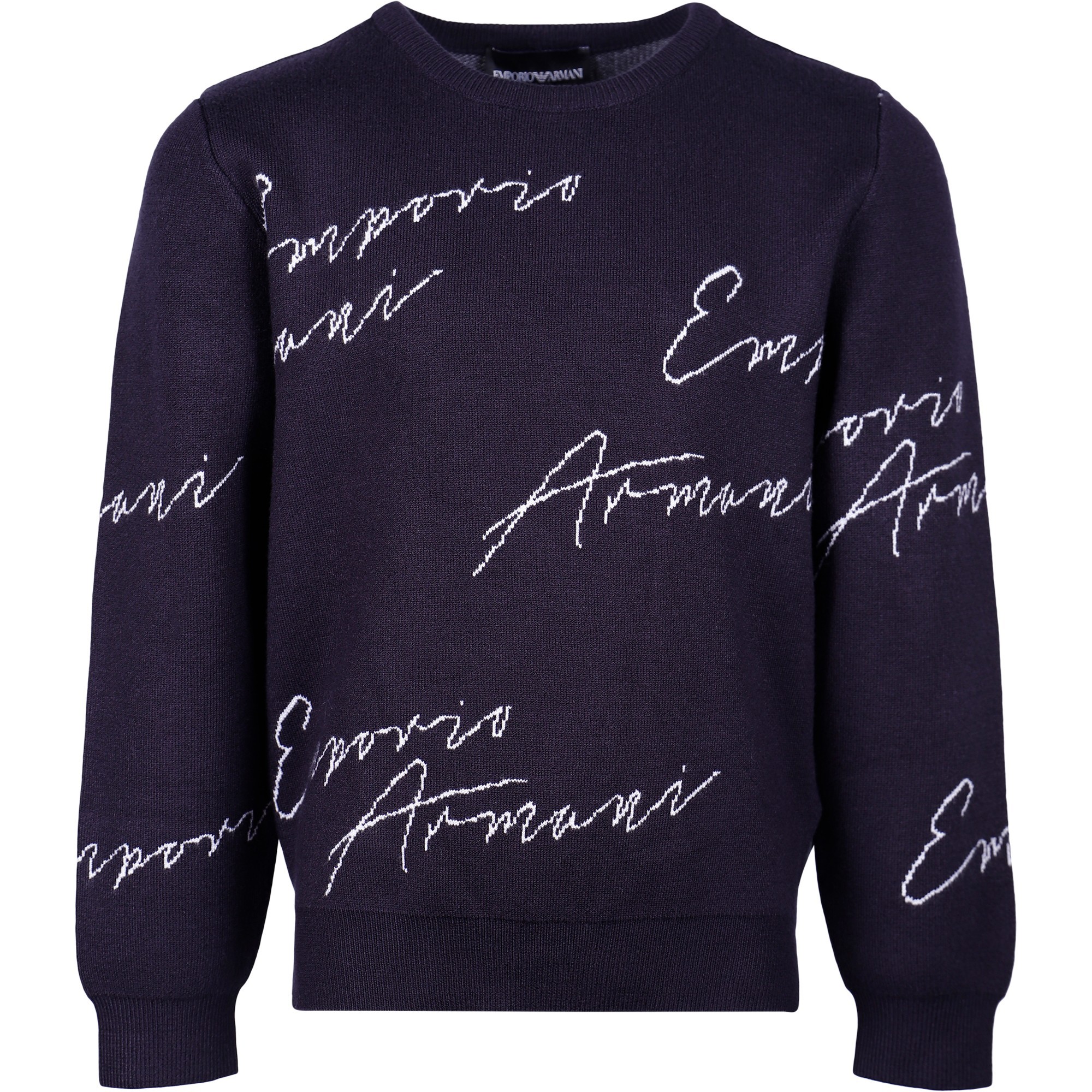 Emporio Armani Cursive Logo Sweater in Black