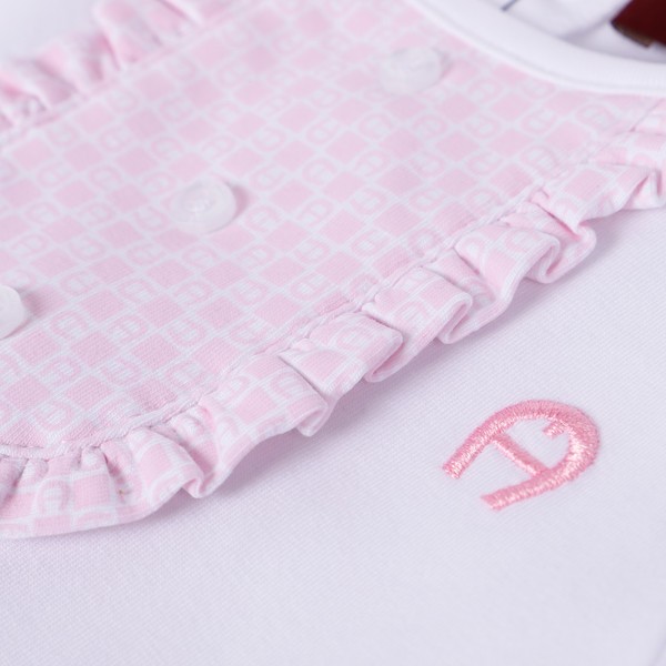 Aigner Kids Baby Ruffle Onesie in White