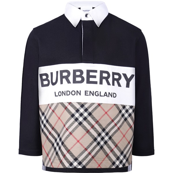 Boys Polo Sweater with Tartan Panel