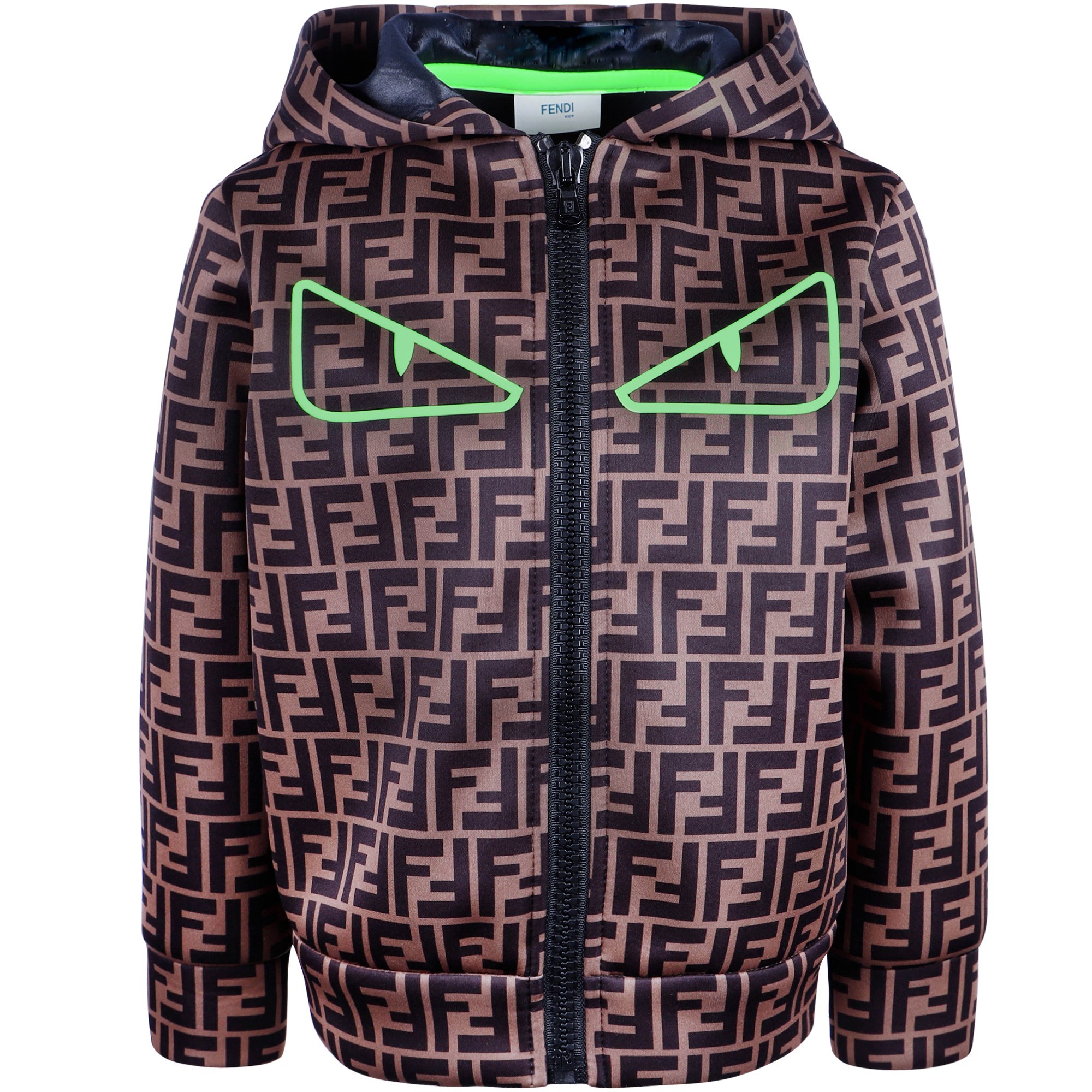 Fendi Boys "Doube F" Monster Eyes ZipUp Jacket