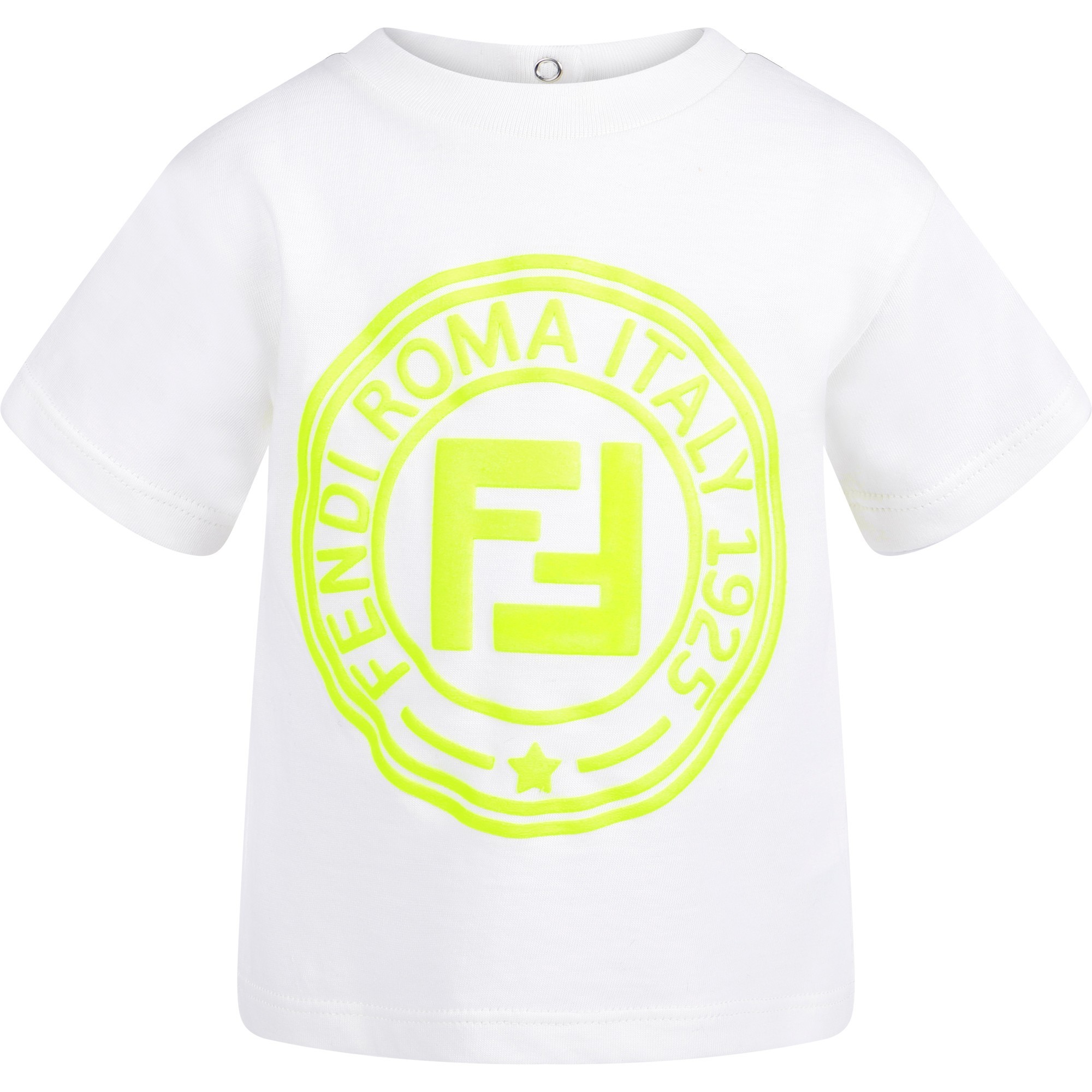 Fendi Baby "Fendi Roma" TShirt Neon Yellow —