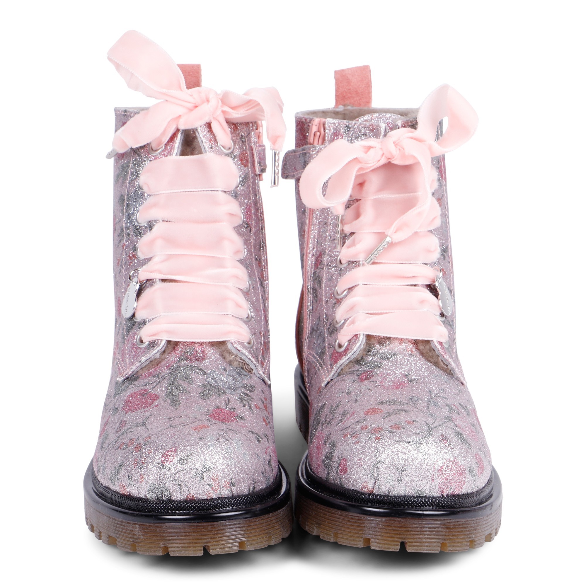 floral lace up boots