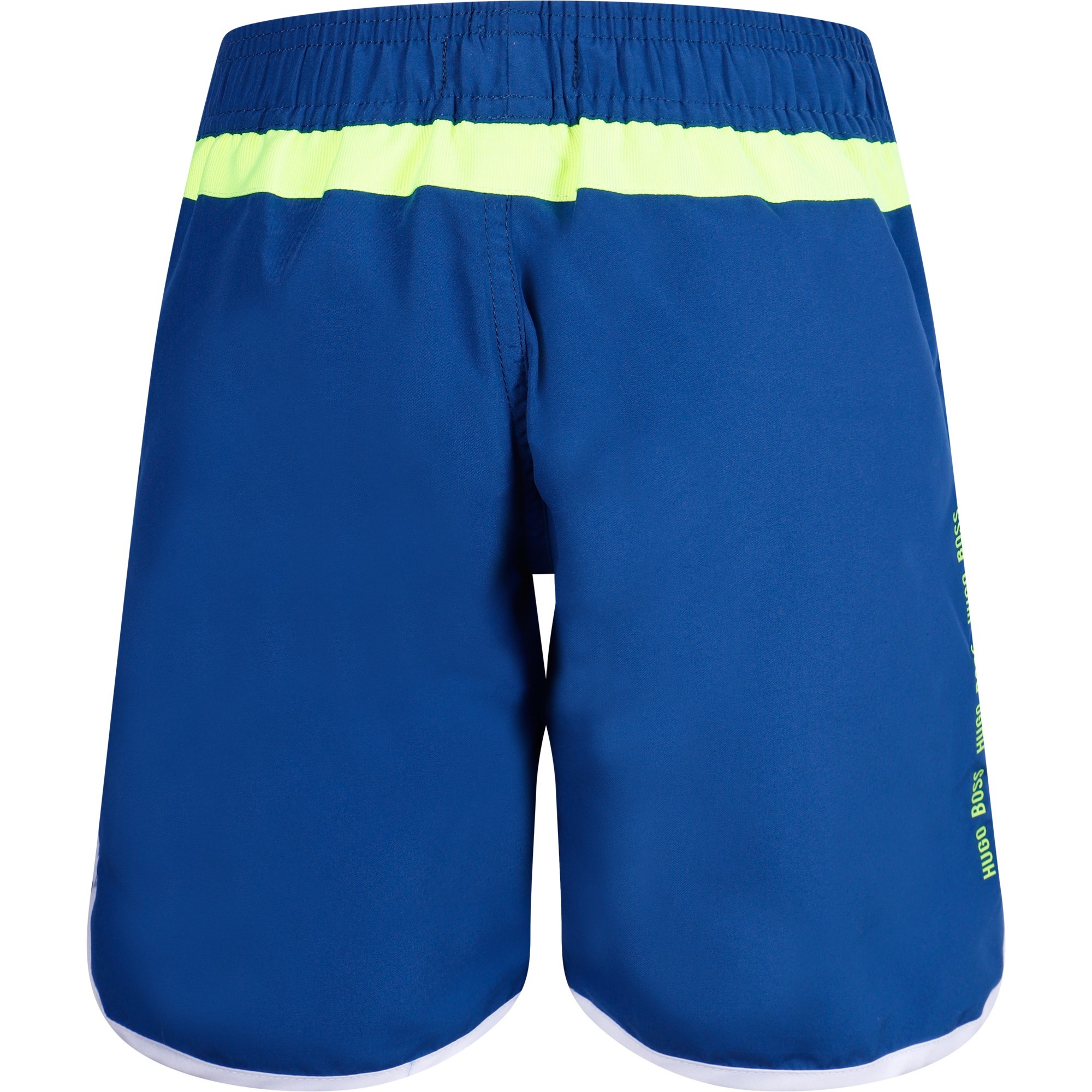 Boss Boys Neon Waist Stripe Swimming Trunks in Blue