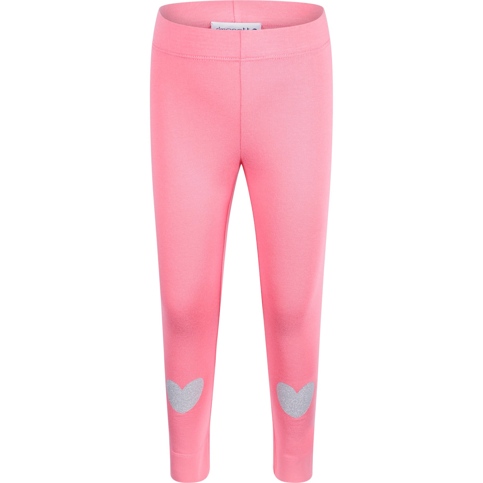 Girls Heart Detail Leggings in Pink